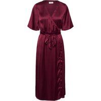 Elegantes Satin-Wickelkleid in Midi-Länge