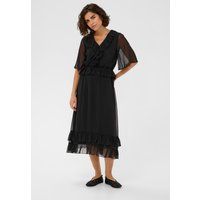 Fließendes Midi-Kleid mit Rüschen
