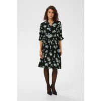 Florales Hemdblusenkleid mit Bindegürtel