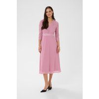 Midikleid mit Spitzenoberteil und Chiffon
