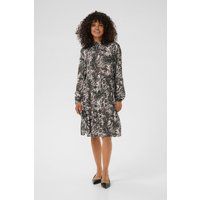 Gestuftes Midikleid mit Abstraktem Muster