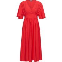 Midikleid mit Flatterärmeln und V-Ausschnitt