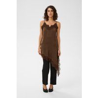 Asymmetrisches Slipkleid mit Spitzenbesatz