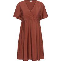 A-Linien-Kleid in Wickeloptik mit Satinglanz
