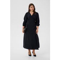 Elegantes Satin-Wickelkleid in Midi-Länge