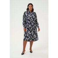 Fließendes Hemdblusenkleid mit Blumenmuster