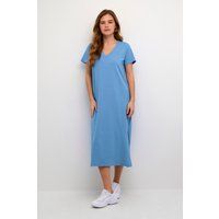 Lässiges Midi-T-Shirt-Kleid mit V-Ausschnitt