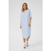 Gestreiftes Midi-Kleid aus Baumwolle