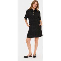 Strukturiertes Kurzarm-Polokleid
