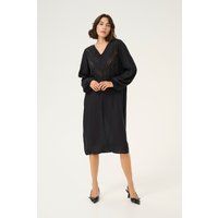 Midikleid mit Spitzendetails und Langarm