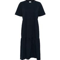 Gestuftes Midi-Kleid aus Baumwolljersey