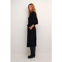 Gürtel-Midikleid mit Knopfleiste
