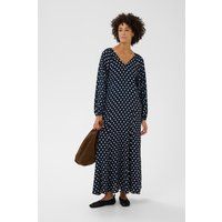 Polka-Dot-Maxikleid mit V-Ausschnitt