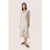 Gestreiftes Wickel-Midikleid mit Volant