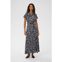 Maxi-Hemdblusenkleid mit Gürtel und Blumenmuster