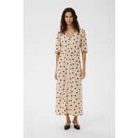 Midi-Kleid mit Polka Dots und Raffung