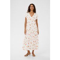 Florales Stufen-Midikleid mit V-Ausschnitt