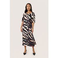 Midikleid mit abstraktem Print