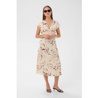 Feminines Midikleid mit Blattmuster