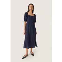 Midikleid mit Karree-Ausschnitt und Puffärmeln