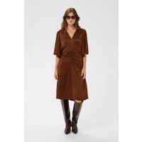 Elegantes Satin-Midikleid mit Raffung