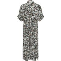 Midi-Hemdblusenkleid mit Blattmuster