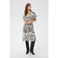 Midi-Kleid mit abstraktem Muster