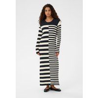 Gestreiftes Strick-Maxikleid im Patch-Design