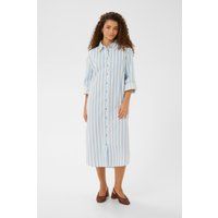 Gestreiftes Midi-Hemdblusenkleid