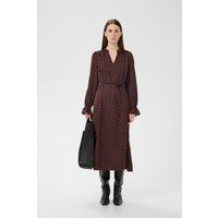 Polka-Dot-Midikleid mit Bindegürtel
