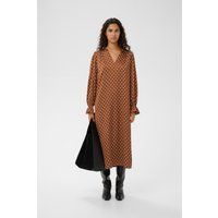 Polka-Dot-Midikleid mit V-Ausschnitt