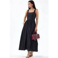 Ärmelloses Midikleid mit Karree-Ausschnitt