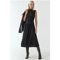 Ärmelloses Midi-Kleid mit Raffung