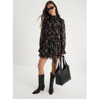 Mini-Kleid mit Paisley-Print und Gürtel
