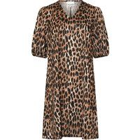 Kleid mit Leopardenmuster und Puffärmeln