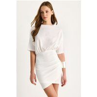 Drapiertes Blusen-Wickel-Minikleid