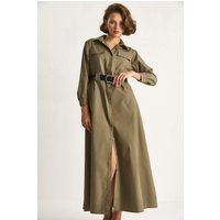 Utility-Hemdblusenkleid mit Gürtel