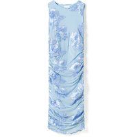 Raffkleid aus Mesh mit 3D-Blumen