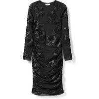 Langärmeliges Kleid mit 3D-Blumenmuster