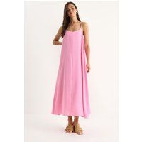 Fließendes A-Linien-Maxikleid mit V-Ausschnitt