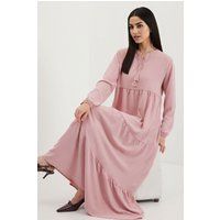 Gestuftes Maxikleid mit Quasten-Bindedetail