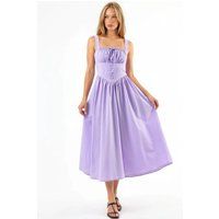 Geknöpftes Midi-Kleid mit Karree-Ausschnitt