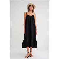 Gestuftes Musselin-Midikleid