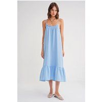 Luftiges Musselin-Midikleid mit Rüschen