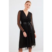 Elegantes Midi-Tüllkleid mit Taillenband