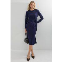 Strick-Midikleid mit seitlichem Bindedetail