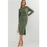 Midikleid mit Knotendetail und Langarm