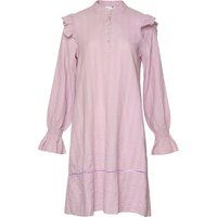 Strukturiertes Baumwoll-Minikleid mit Rüschen