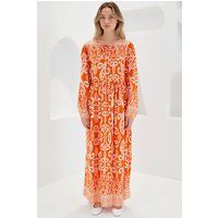 Bedrucktes Boho-Maxikleid mit Bindung