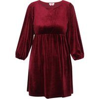 Babydoll-Kleid aus Samt mit Puffärmeln